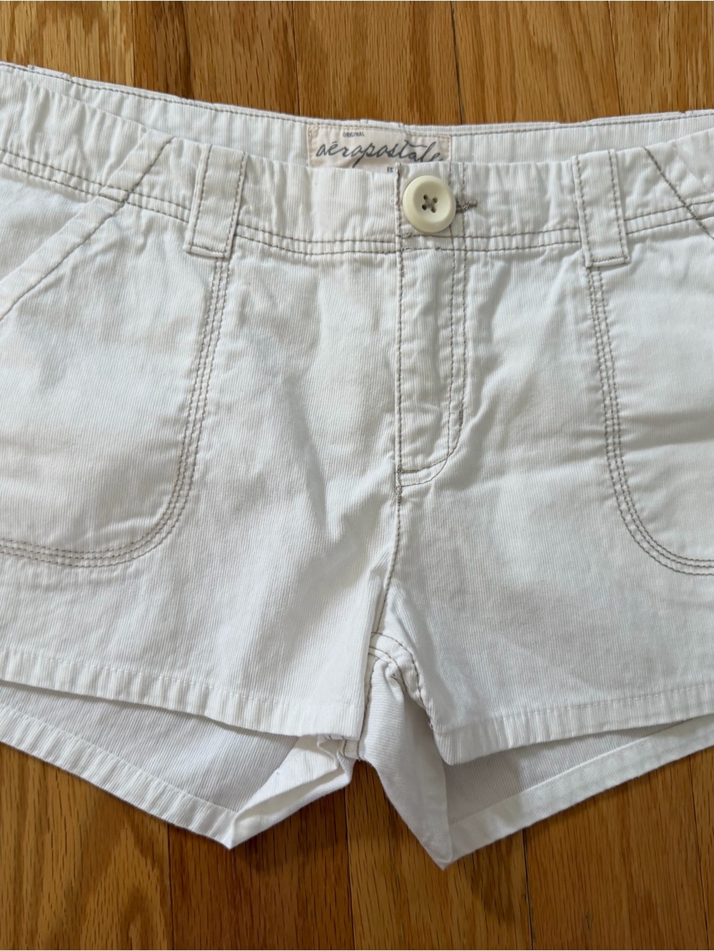 Aeropostale Women's White High-Waist Cotton Shorts